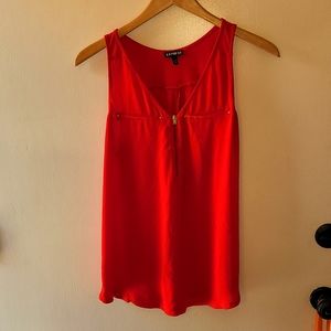 Express Sleeveless Zip Front Top